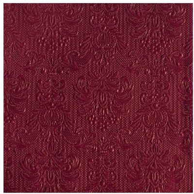 Servetten Luxe - 45x stuks - 33 x 33 cm - bordeaux - barok patroon - 3 laags