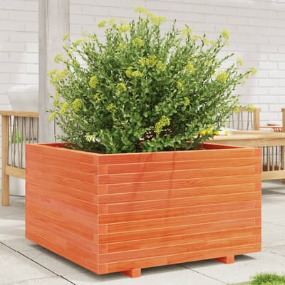 vidaXL - Plantenbak - 80x80x49,5 - cm - massief - grenenhout - wasbruin