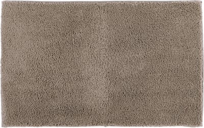 Tendance Badmat microfiber - hoogpolig - taupe - 50x80 cm - absorberend - badkamer - antislip - zacht