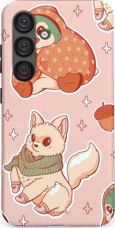 Casetastic hoesje geschikt voor Samsung Galaxy S25 - Dubbellaagse bescherming - Winter avontuur - Fashion Case - Perzik Zand Lichtgrijs