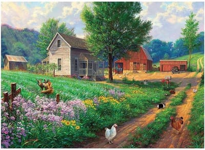 Legpuzzel Boerderij - Puzzel 1000 stukjes - Ontspannen Tijdverdrijf - Willekeurig gesneden stukjes - 67 cm x 49 cm - Meerkleurig