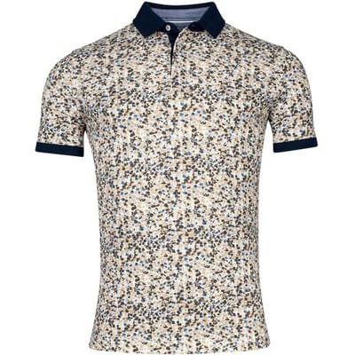 Baileys Polo Piqué Allover Pattern Small Fantasy Rocks Pattern Donker Zand / male