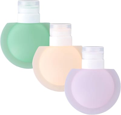 Famanu – Reisfles - 3 stuks - kleine navulbare reisflessen - 90 ml - navulbare siliconen flessen voor shampoo - waterdicht - lege fles voor lotion - cosmetica - crème (meerkleurig)