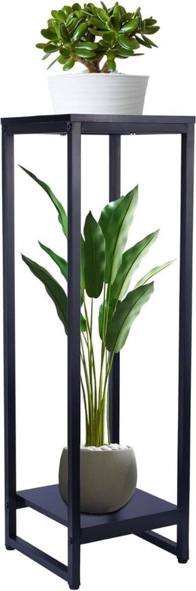 White-label® Plantentafel - Plantenstandaard voor Binnen - Plantenzuil - Zwart