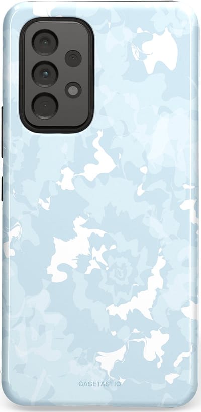 Casetastic Hoesje Geschikt voor Samsung A53 - Stijlvolle Beschermende Duo-layer Case - Blauwe wervels