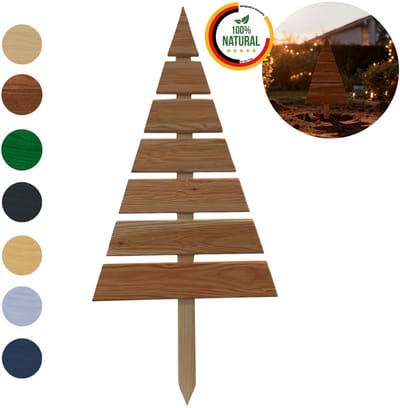 Floranica houten kerstboom, hoogte 75 cm, bruin – kerstdecoratie, kerstboom voor binnen en buiten, om in pot of in de grond te steken