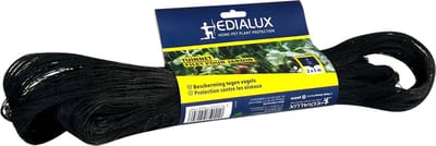 Edialux Vogelnet 2x5m fijnmazig, knooploos polyethyleen, rotvrij, weersbestendig, zwart, beschermt vijver, moestuin, balkon en bomen tegen duiven en vogels, ultieme vogelwering, 10m²