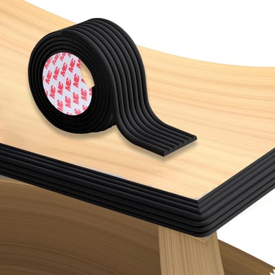 Unyqoos® Zelfklevende zwarte randbescherming voor veilige meubels en tafels