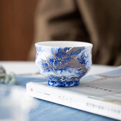 Tasse à thé en céramique Dragon Shengshi en porcelaine de jade glacé, tasse à thé spéciale pour bureau, cadeaux d'affaires 175ml