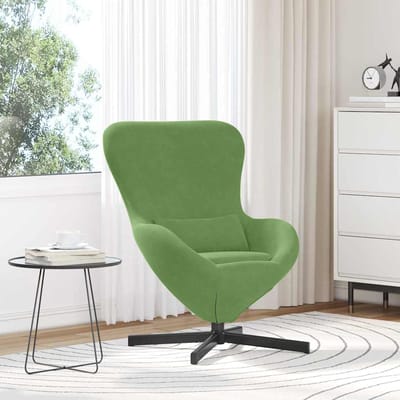 vidaXL - Eivormige - stoel - Lichtgroen - 63 - x - 73 - x - 90 - cm - Fluweel