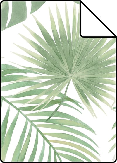 Proefstaal ESTAhome behang tropische bladeren mintgroen - 26.5 x 21 cm - 139012-S