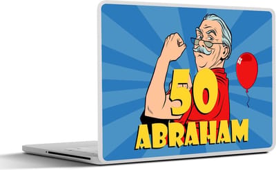 Laptop sticker - 11.6 inch - Man - Verjaardag - 50 jaar Abraham - 30x21cm - Laptopstickers - Laptop skin - Cover