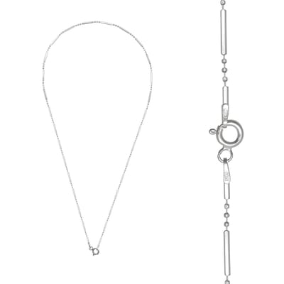 WeLoveSilver - zilveren ketting - balletjes en staafjes - 45 cm