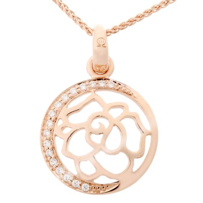 Orphelia 'Blair' Dames 925 Sterling Zilveren Set: Ketting-Hanger + Oorbellen - Roze SET-7089/1