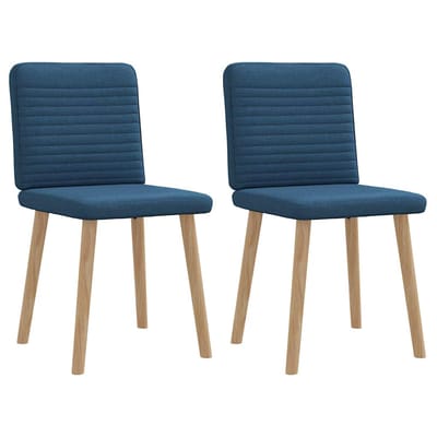 vidaXL Eetkamerstoelen 2 st stof blauw