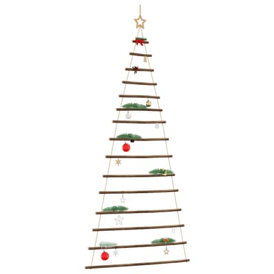 vidaXL - Hangende - kerstboom - met - topster - 100x210 - cm - natuurlijke - tak