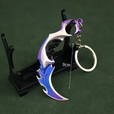 Valorant Sleutelhanger Wapen Melee Reaver 2.0 Karambit Mes Reaver Vandal Game Randapparatuur Zwaard Legering Figuur Bedeltje Speeltje voor Cadeau black