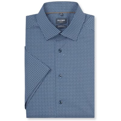 slim fit zakelijk hemd in all-over look met kentkraag