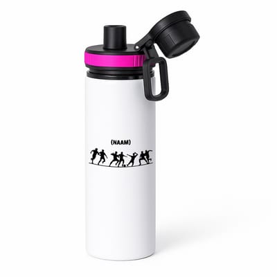 Hacebo® - Voetbal met eigen naam waterfles met draaidop roze - Voetbal - Voetballer - Sport - water fles - 850ML