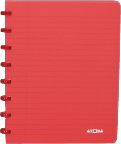 Atoma Trendy schrift, ft A5, 144 bladzijden, geruit 5 mm, transparant rood 10 stuks