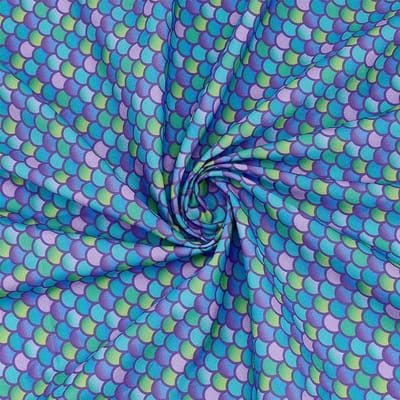 Mermaid Schubben Stof 1 x 1.45 m Polyester voor DIY Creaties, Interieurdecoratie en Naaiprojecten in Mauve Kleur