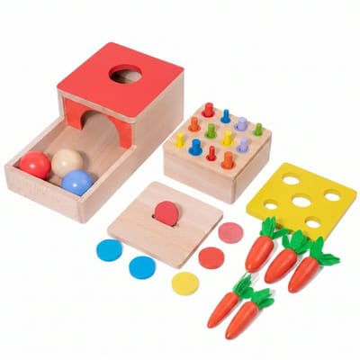 Montessori VormenStoof – Educatief Houten Speelgoed – Reisspeelgoed – 4-in-1 Sorteerspeelgoed – Speelgoed 1 jaar – Speelgoed 2 Jaar – Speelgoed 3 Jaar