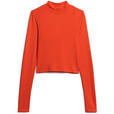 Superdry Top met Open Achterkant en Lange Mouwen Oranje Grootte: 38