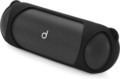 Draagbare siliconen hoes voor bluetooth speaker, beschermende tas met schouderband voor onderweg, zwart