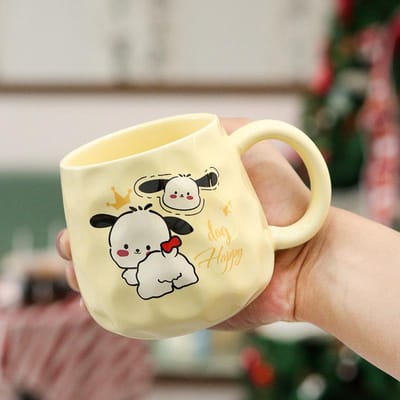 Leuke Puppy Mok Geschenkdoos Huis Waterbeker Hoge waarde Grote Capaciteit Keramische Beker met Deksel Lepel 380ml