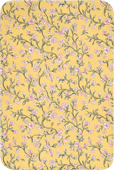 WC mat 60x90 cm - Antislip - Bloemen - Motief - Geel - Toiletmat - Vloermat - Douchemat - Toilet tapijt - Toiletmatten