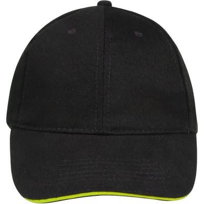 SOLS Buffalo 6 panel baseballpet (Zwart/Goud)