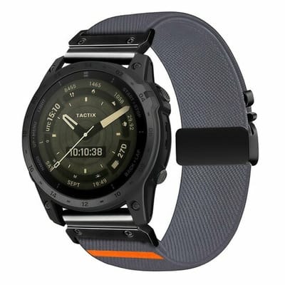 By Qubix - Geschikt voor Garmin bandje - 20mm Quickfit - Nylon bandje met parachute sluiting - Grijs - Geschikt voor Garmin Fenix 7s/6s/5s / Instinct 2s / Epix Pro Gen 2 (42mm)