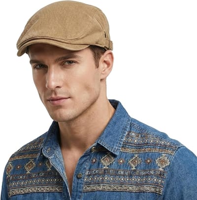 Katoenen zomerse flatcap voor mannen - Verstelbare newsboypet - Ademend ontwerp - Stijlvolle uitstraling