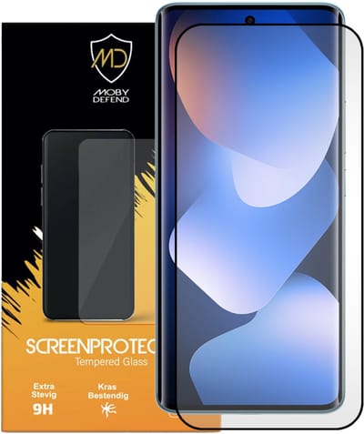 MobyDefend Screenprotector - Geschikt voor Xiaomi Redmi Note 15 5G - Screensaver Met Zwarte Randen - Gehard Glas