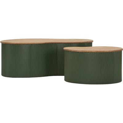 Salontafel Frankfurt Coffee Table Green Set 2 Pcs 87×53×32 cm