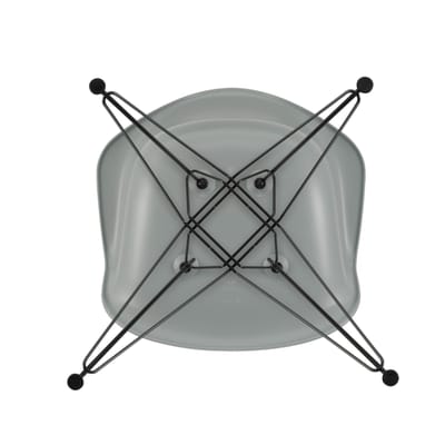 Vitra DAR Eames Plastic Armchair - lichtgrijs RE - zwart