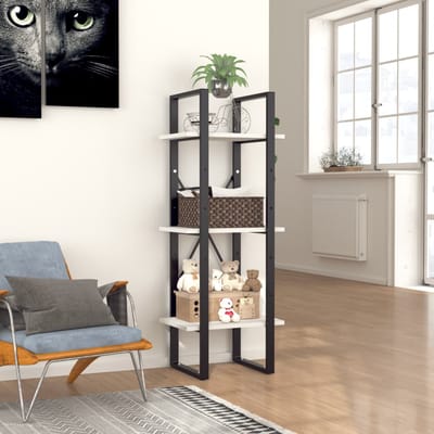 vidaXL - Boekenkast - met - 3 - schappen - 40x30x105 - cm - bewerkt - hout - wit