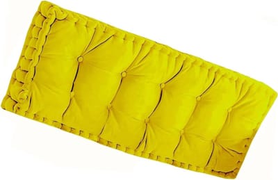 Dikke Bankkussens - Zitkussen Tuin - Buiten Zitten - Getufte Stof - 140x45 cm - Geel