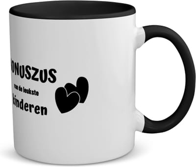 Akyol - bonuszus van de leukste kinderen koffiemok - theemok - zwart - Zus - de leukste zus - verjaardag - cadeautje voor zus - kado - geschenk - 350 ML inhoud