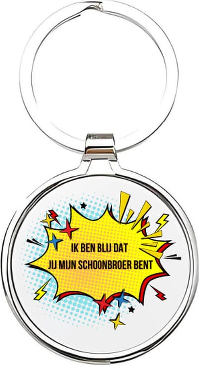 Akyol - ik ben blij dat jij mijn schoonbroer bent Sleutelhanger - Schoonbroer - de leukste schoonbroer - schoonbroer sleutelhanger - grote broer sleutelhanger - sleutelhanger broer - familie sleutelhanger - cadeautje - broer cadeau - 4 x 7,5 CM