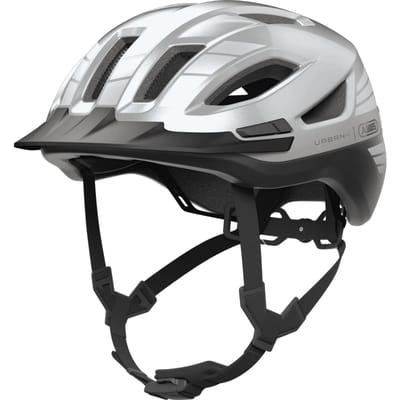 Fietshelm ABUS URBAN-I 4.0 ACE signal silver L - 57-61 cm - zilver - Geschikt voor gebruik op elektrische fietsen - stadsfietsen - 300 g
