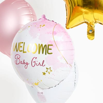 Folat - Folieballon Welkom Meisje Roze - 45 cm