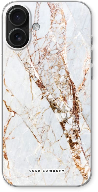 Case Company® - Hoesje geschikt voor iPhone 16 Plus hoesje - Goud marmer - Soft Cover Telefoonhoesje - Bescherming aan alle Kanten en Schermrand