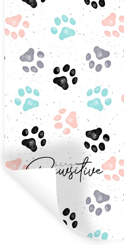 Muurstickers - Sticker Folie - Quotes - Spreuken - Stay pawsitive - Honden - 40x80 cm - Plakfolie - Muurstickers Kinderkamer - Zelfklevend Behang - Zelfklevend behangpapier - Stickerfolie
