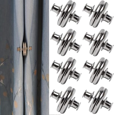 Gordijnmagneten Set - Magnetische Clips - Licht Blokkeren - Dubbelzijdig Sterk - 8 Paar - Zwart