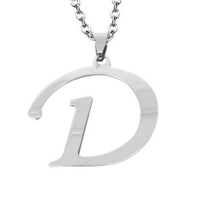 Montebello Ketting Letter D - 316L Staal - Alfabet - 35x40mm - 60cm
