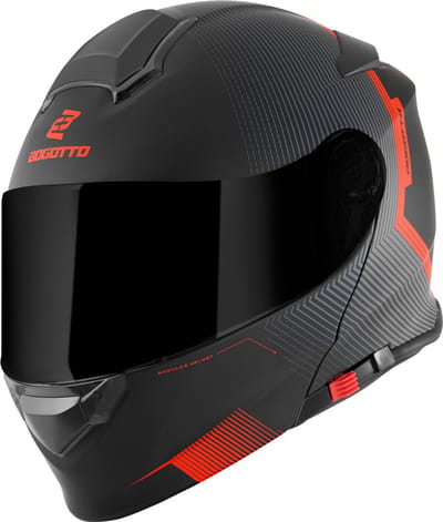 Bogotto H271 Wayke Mat Zwart Oranje Systeemhelm - Helm