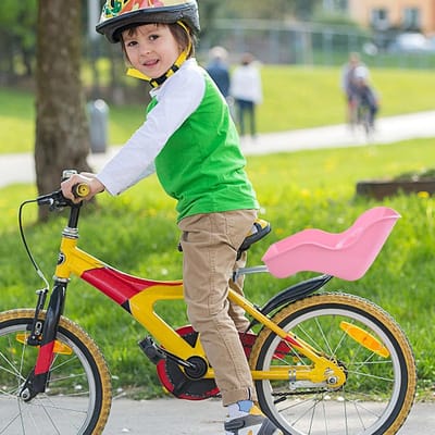 Poppenzitje Fiets - Poppenstoel Fiets Accessoire - Poppen Vervoeren - Met Veiligheidsgordel - 377 x 207 x 163 cm - Roze