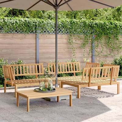 vidaXL - 4-delige - Loungeset - pallet - massief - acaciahout