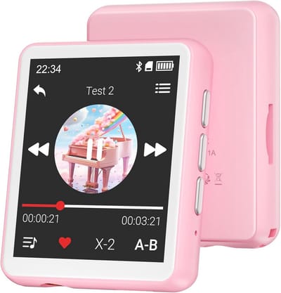 Draagbare Muziekspeler - Mini MP3 Speler - Muziek Luisteren - Ingebouwde Luidspreker - 128GB Opslag - Roze
